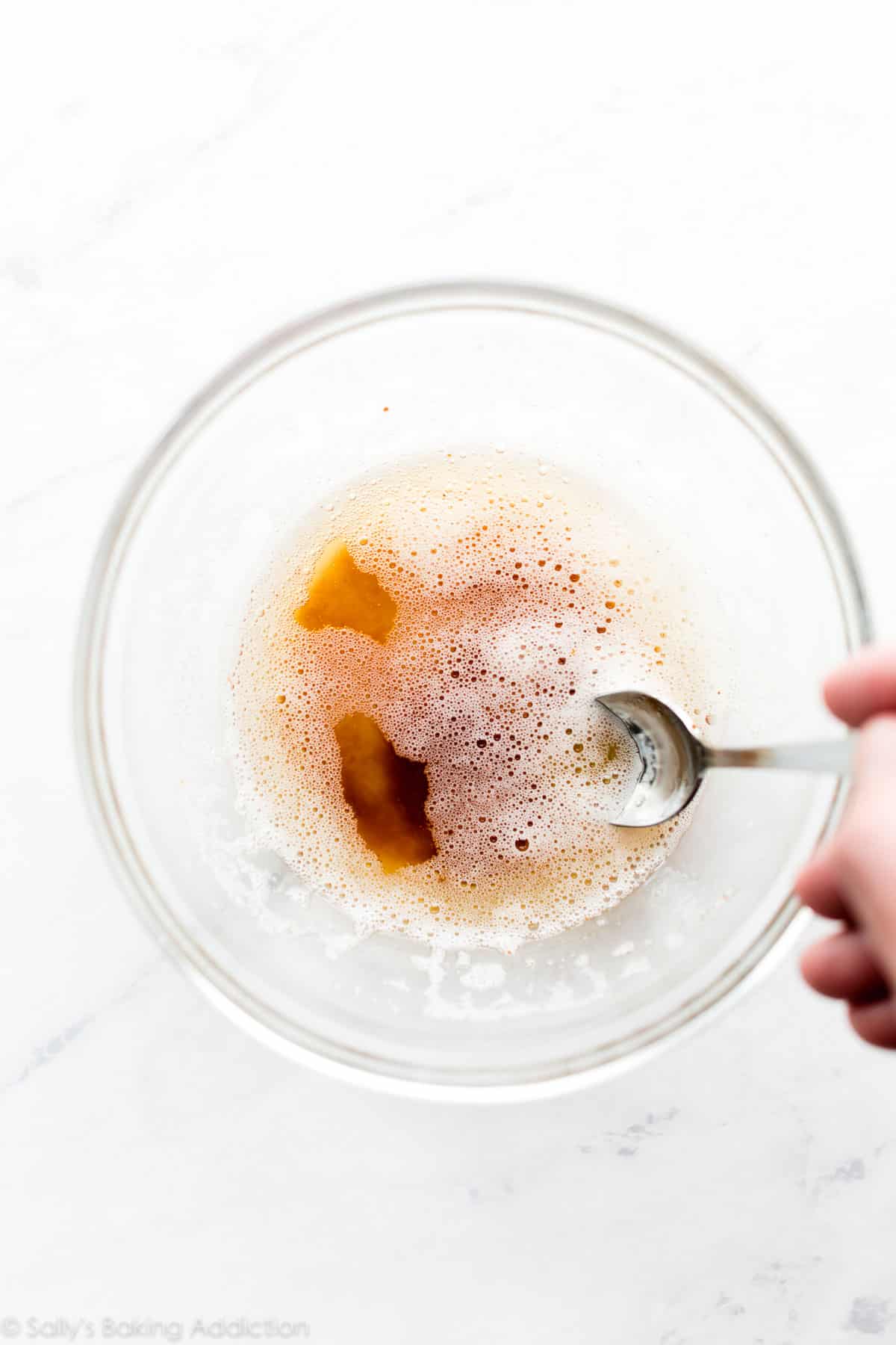 brown butter in a glass bowl