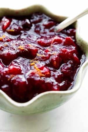 cranberry sauce in a bowl