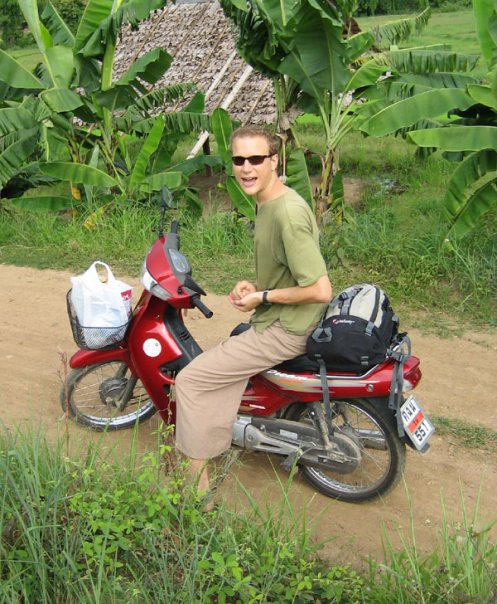 David on a motorbike in Thailand
