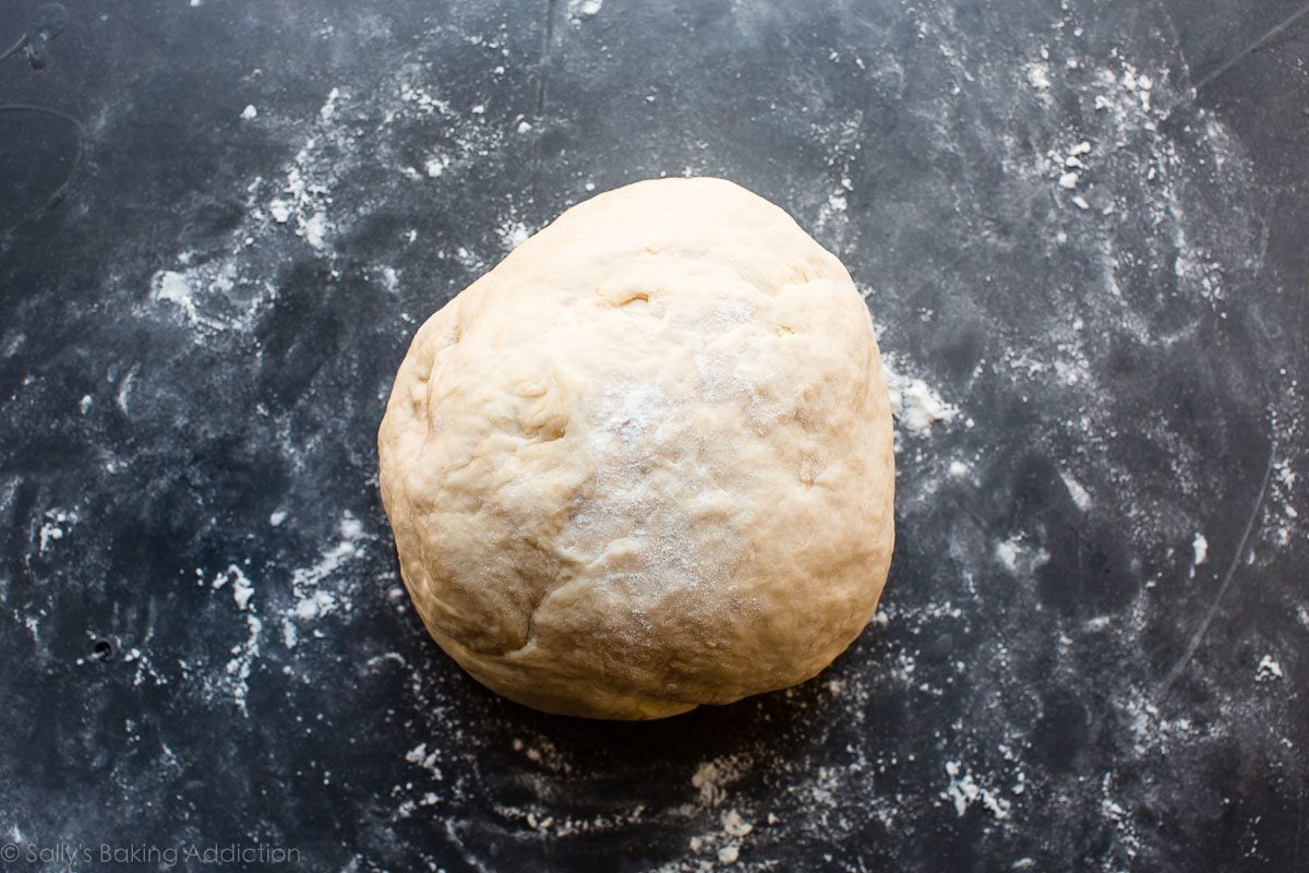 ball of soft pretzel dough