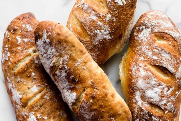 homemade artisan bread loaves