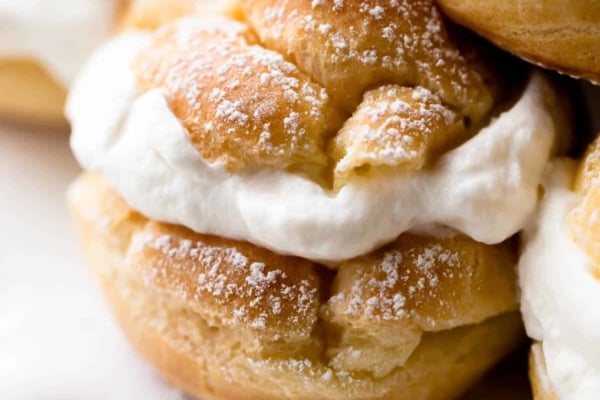 zoomed in image of a cream puff