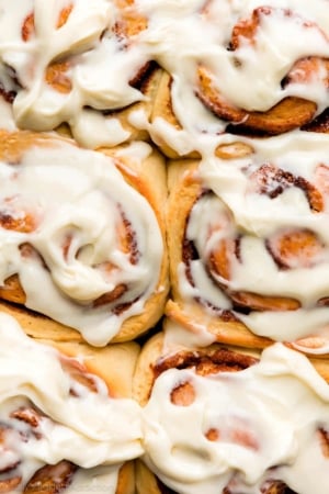 homemade cinnamon rolls with cream cheese icing