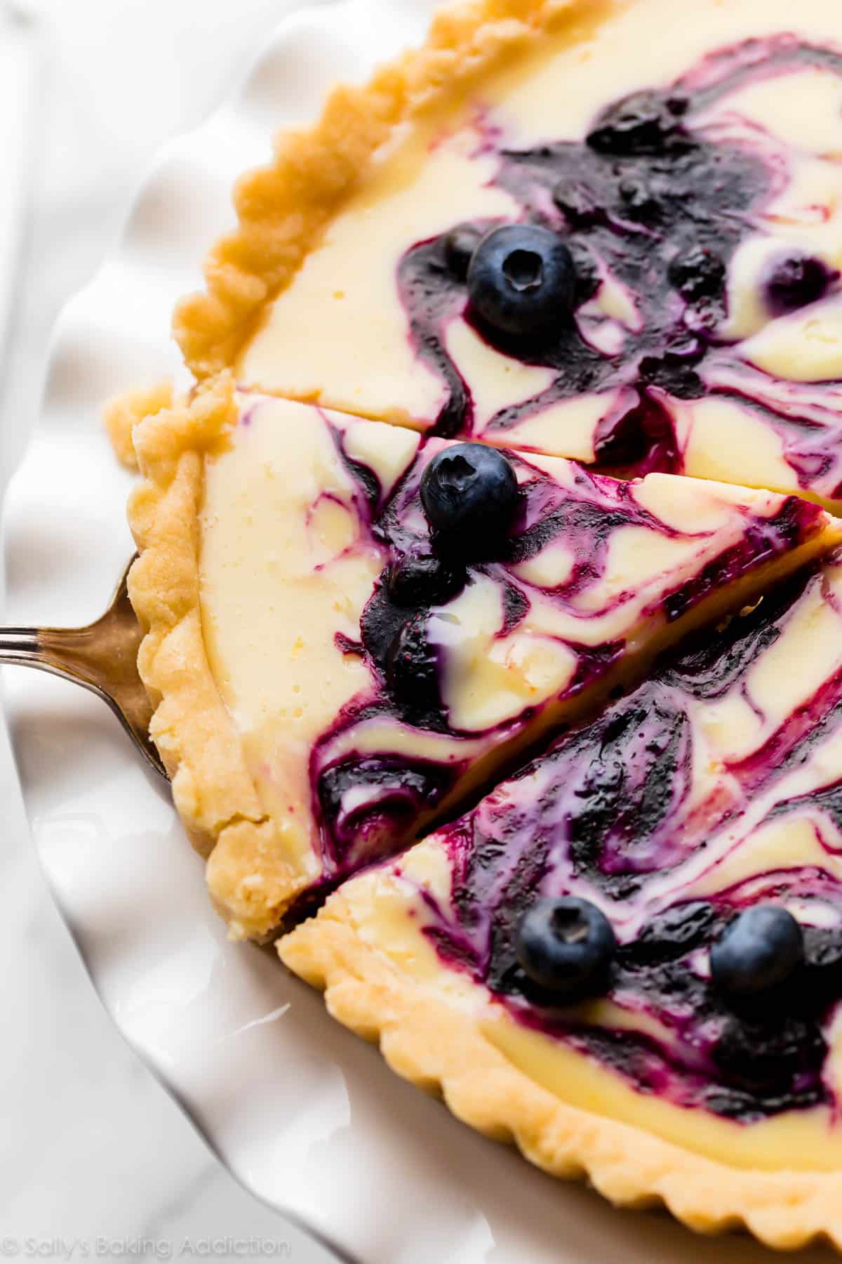 slice of lemon blueberry tart