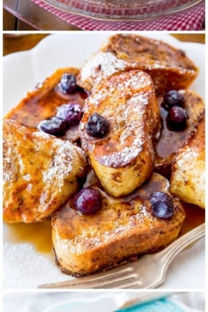 3 images of mini french toast bites