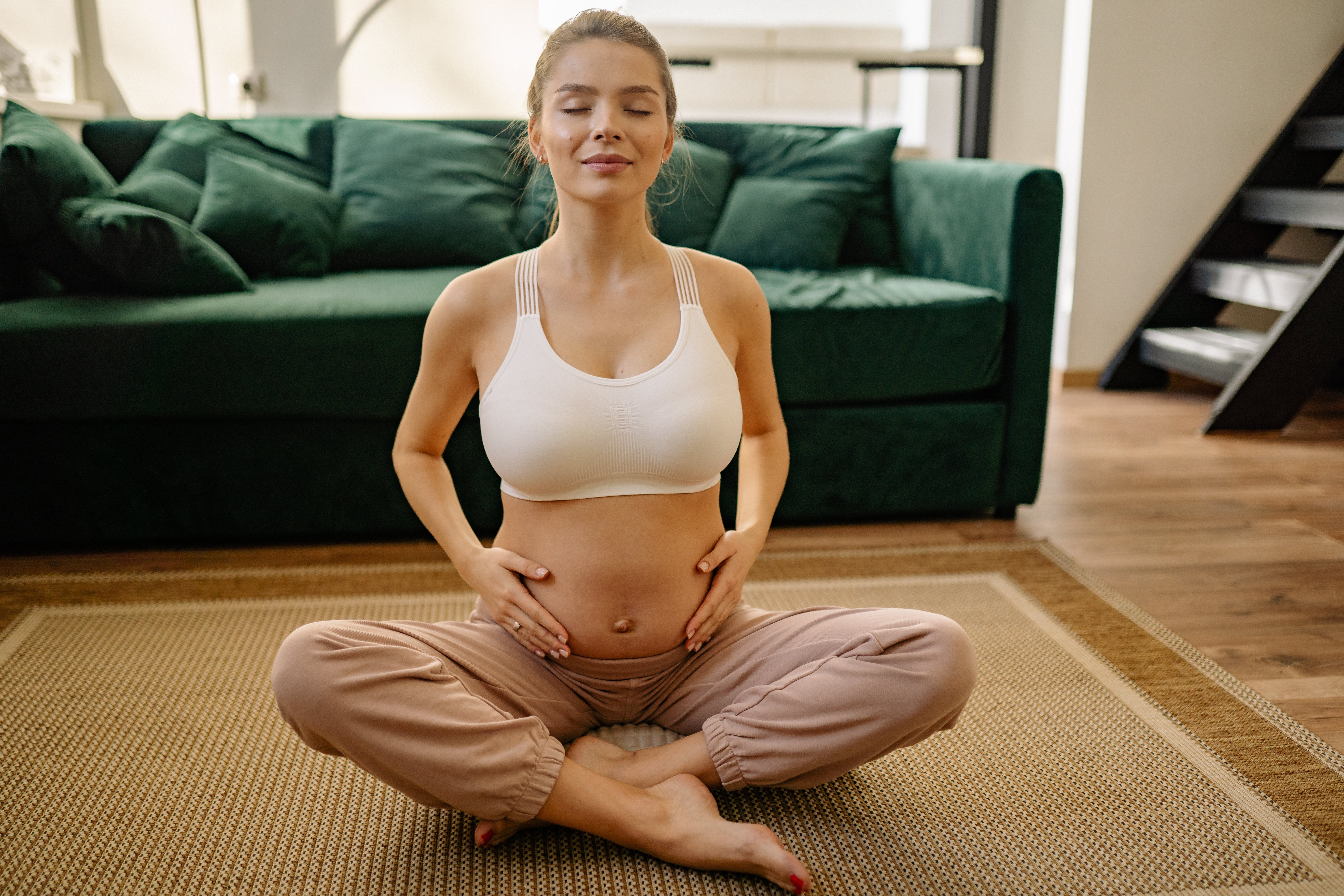 pregnant woman meditating