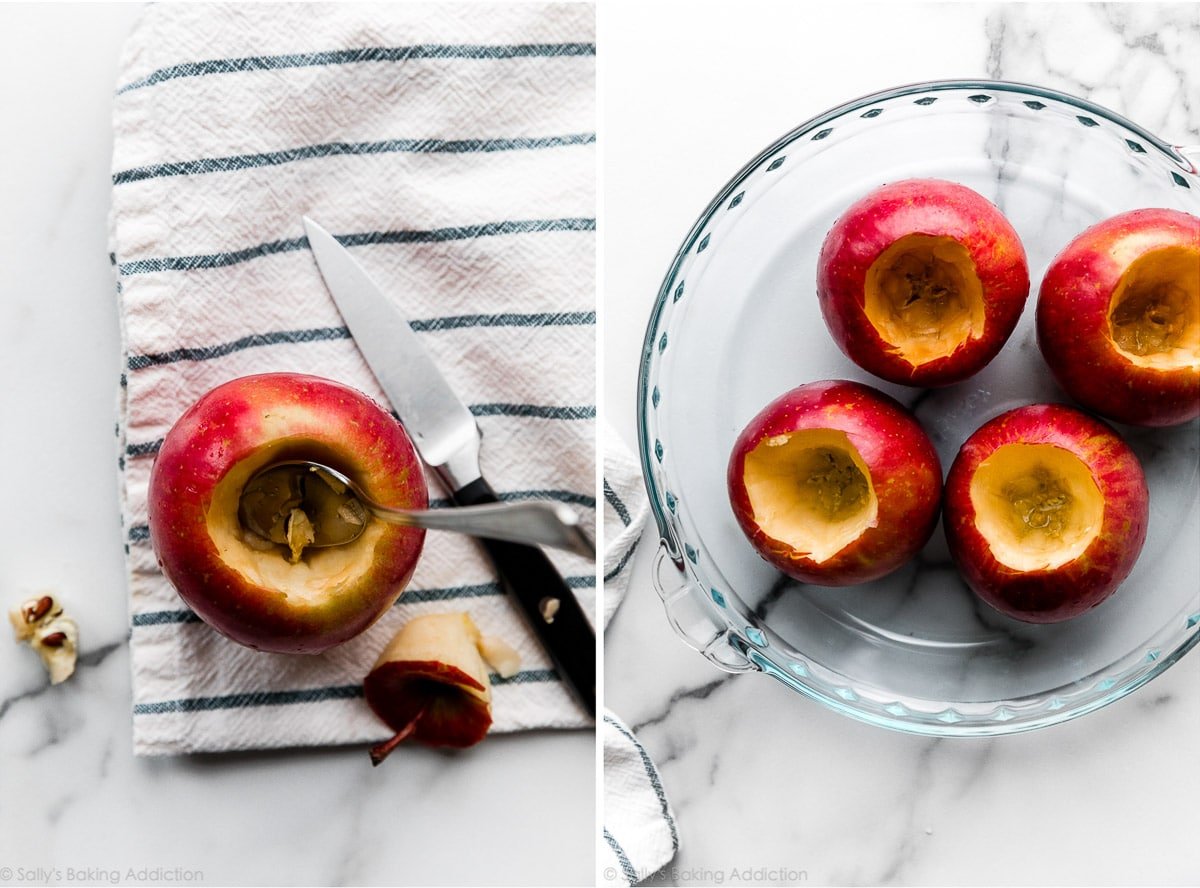 coring out apples before baking