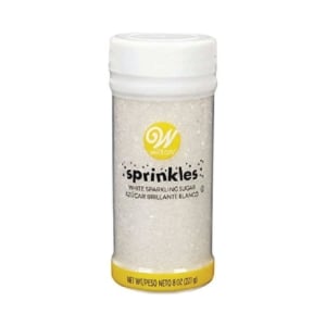 white sparkling sprinkles