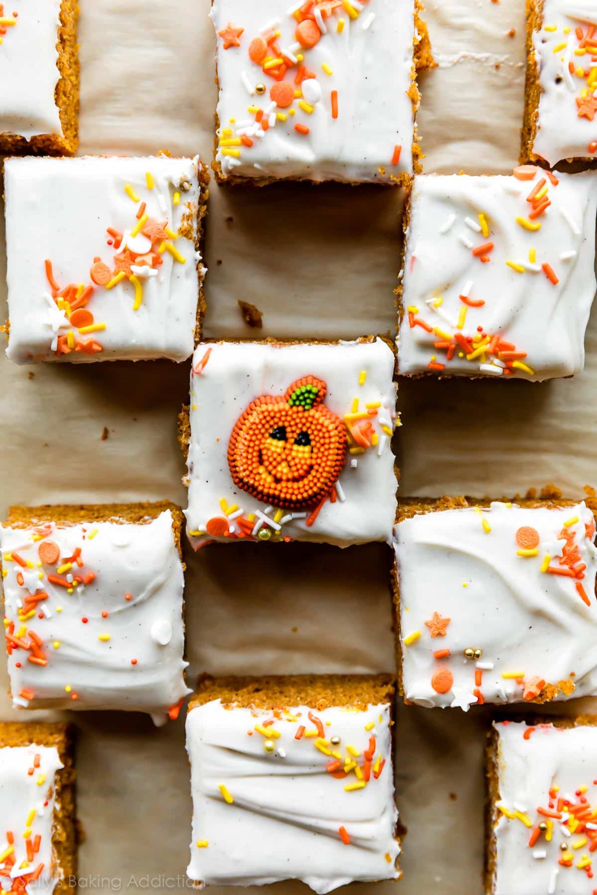 pumpkin bars with cream cheese frosting