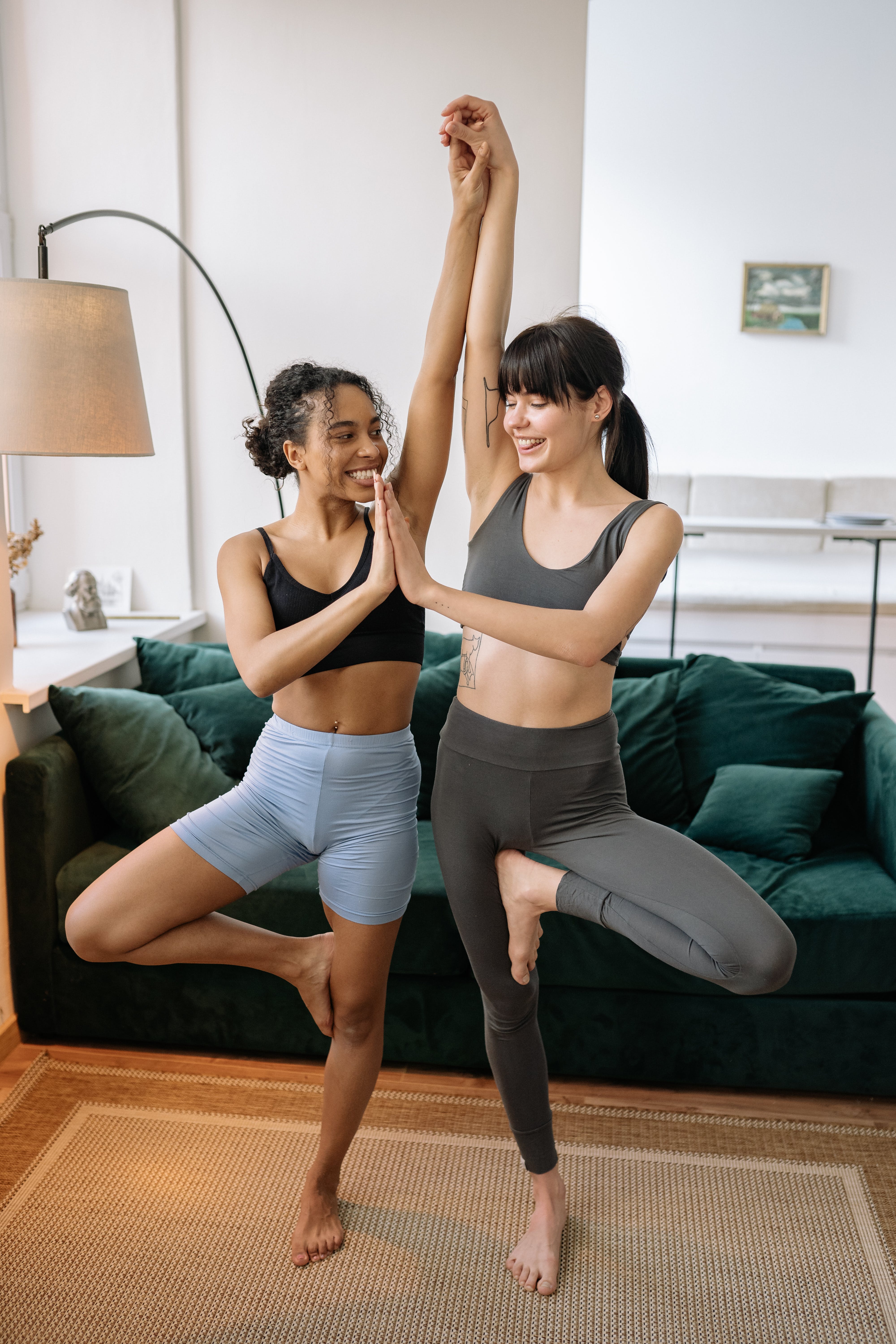 Two woman doing yoga together