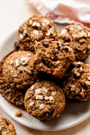 whole wheat applesauce muffins with raisins